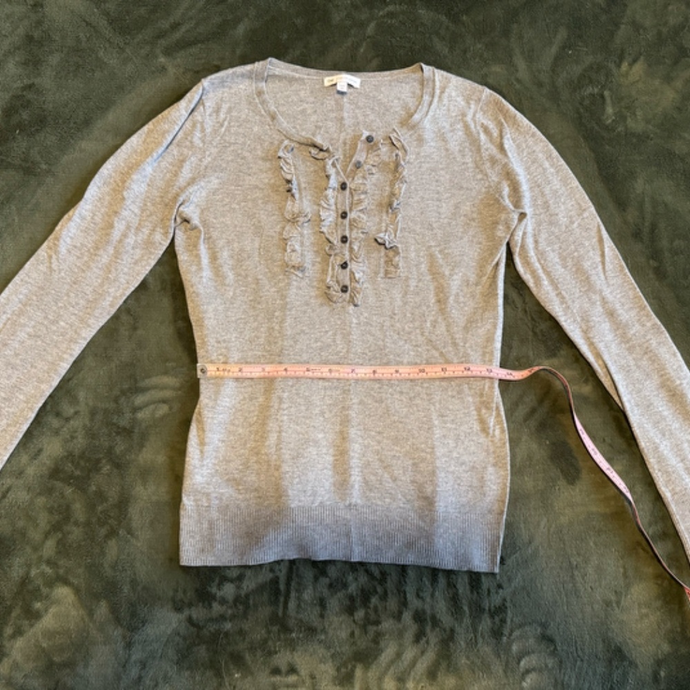 Gap Women's Long Sleeve Super Soft Gray Cashmere Lightweight Sweater Size XS - Picture 4 of 8
